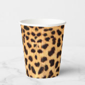 Cheetah Spots Patroon Goud Zwart ID1155 Papieren Bekers (Rechts)