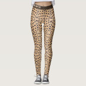 Cheetah Spots personaliseren tekst Live Wild en vr Leggings (Voorkant)