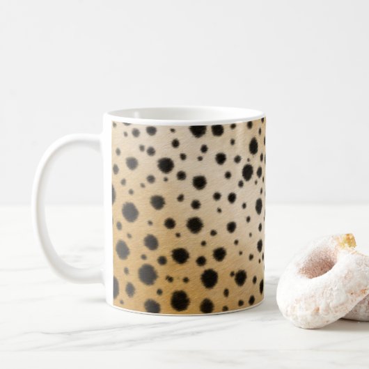 Cheetah Spots Realistic Animal Fur Wildlife Koffiemok (Met donut)