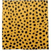 Cheetah Spots Sinaasappel Zwart Douchegordijn (Voorkant)