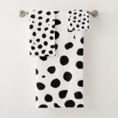 Cheetah Spots Zwart Wit Bad Handdoek (Insitu)