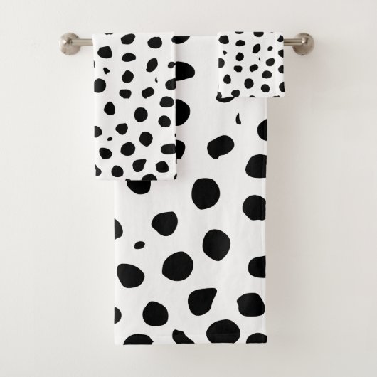 Cheetah Spots Zwart Wit Bad Handdoek (Insitu)