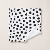 Cheetah Spots Zwart Wit Bad Handdoek (Wasdoekje)