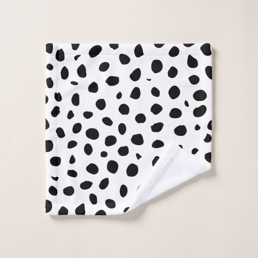 Cheetah Spots Zwart Wit Bad Handdoek (Wasdoekje)