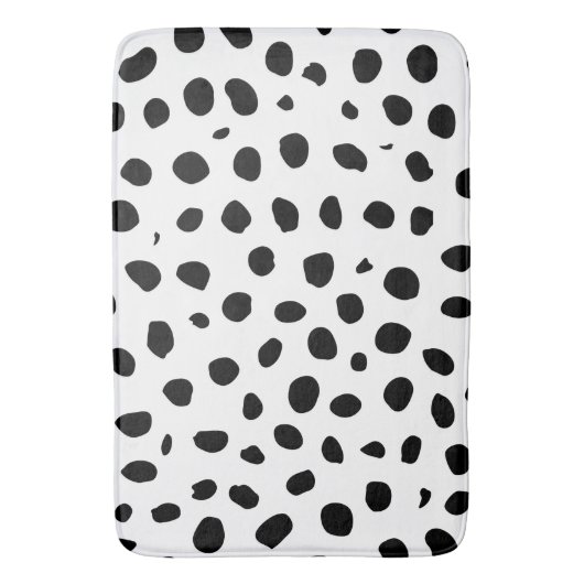 Cheetah Spots Zwart Wit Badmat (Voorkant Verticaal)