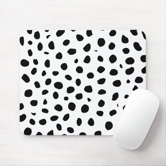 Cheetah Spots Zwart Wit Muismat (Met muis)