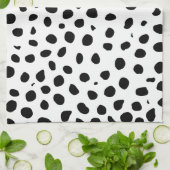 Cheetah Spots Zwart Wit Theedoek (Gevouwen)