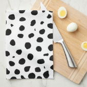 Cheetah Spots Zwart Wit Theedoek (Quarter Fold)