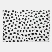 Cheetah Spots Zwart Wit Theedoek (Horizontaal)