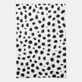 Cheetah Spots Zwart Wit Theedoek (Verticaal)