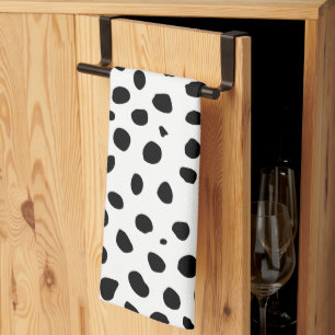 Cheetah Spots Zwart Wit Theedoek