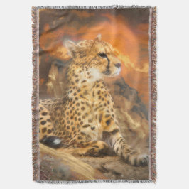 CHEETAH STANDING DOWN DEKEN