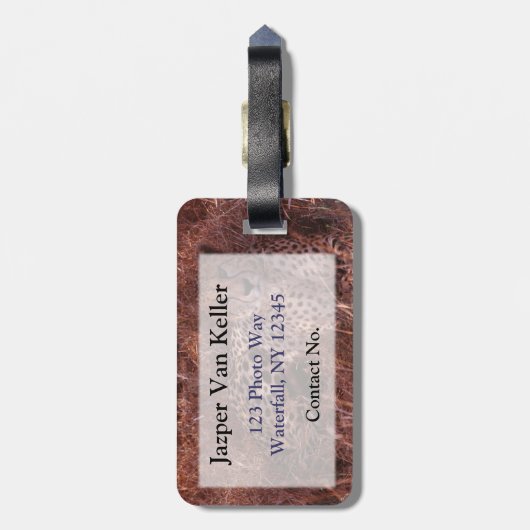 Cheetah Stare Bagagelabel (Achterkant verticaal)