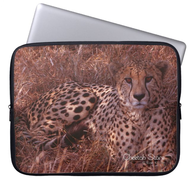 Cheetah Stare Laptop Sleeve (Voorkant)