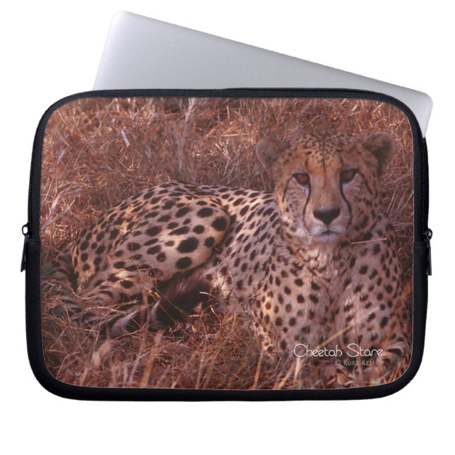 Cheetah Stare Laptop Sleeve (Voorkant)