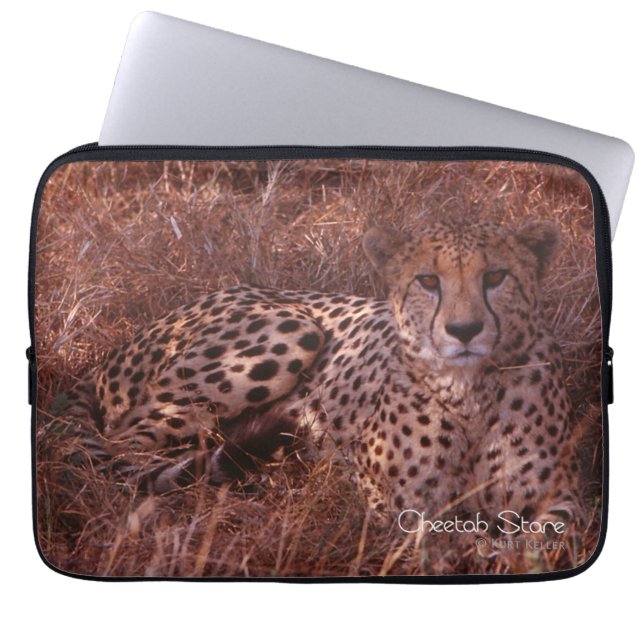 Cheetah Stare Laptop Sleeve (Voorkant)