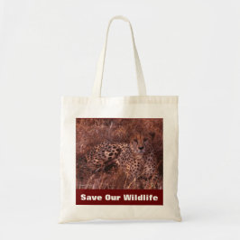 Cheetah Stare Save Our Wildlife Canvas tas
