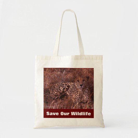 Cheetah Stare Save Our Wildlife Canvas tas (Voorkant)