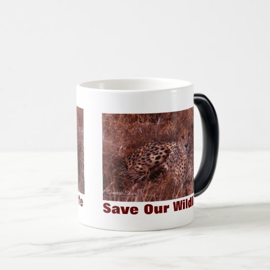 Cheetah Stare Save Our Willife Magische Mok (Voorkant rechts)