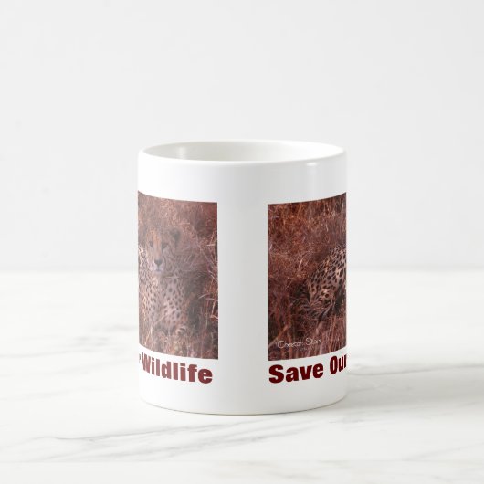 Cheetah Stare Save Our Willife Magische Mok (Center)