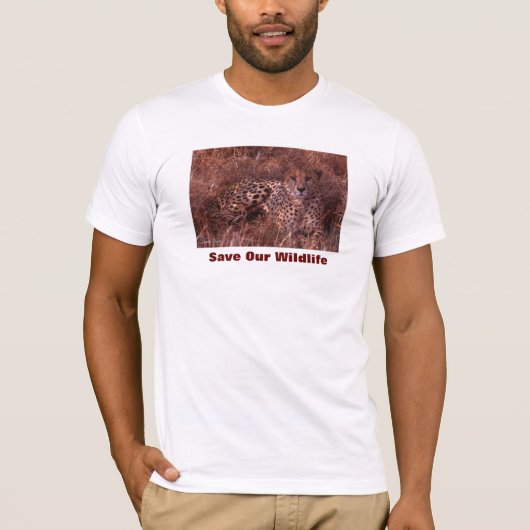 Cheetah Stare Save Our Willife T-shirt (Voorkant)