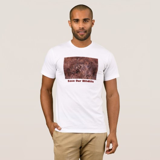 Cheetah Stare Save Our Willife T-shirt (Voorkant volledig)