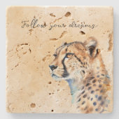 Cheetah Stenen Onderzetter (Voorkant)