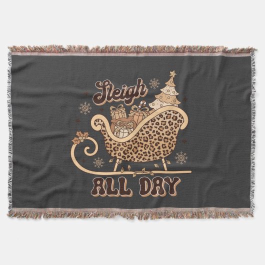 Cheetah Styled Christmas Throw Blanket Deken (Voorkant)