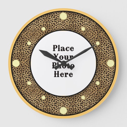Cheetah Uw Foto Muur Klok (Voorkant)