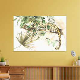 Cheetah Verbergen in Oerwoud Canvas Afdruk
