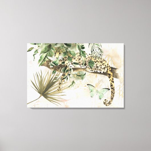 Cheetah Verbergen in Oerwoud Canvas Afdruk (Voorkant)