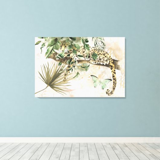 Cheetah Verbergen in Oerwoud Canvas Afdruk (Insitu (Houten vloer))