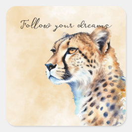 Cheetah Vierkante Sticker