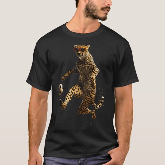 Cheetah Voetbal Voetbal T-shirt (Voorkant)