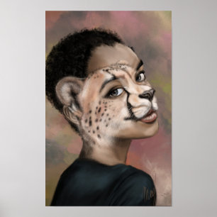 Cheetah Vrouw Poster