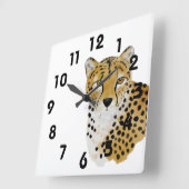 Cheetah Wall Clock Vierkante Klok (Hoek)