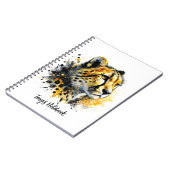 Cheetah Waterverf Gold Black Ink Splatter Notitieboek (Linkerzijde)