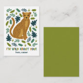 Cheetah Wild About You Classroom Valentijn Kaart (Voorkant / Achterkant)