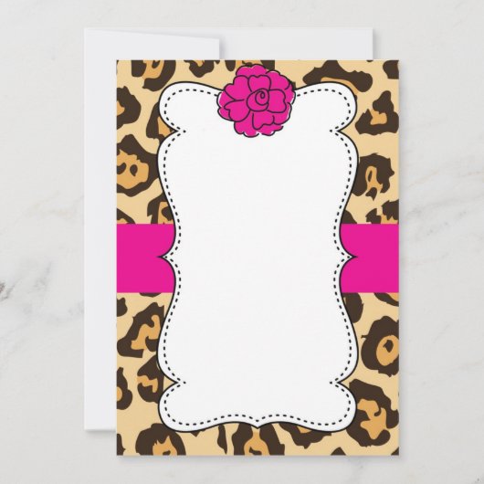 Cheetah Wild Cat Animal Print Roze uitnodiging (Voorkant)