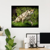 Cheetah Wild Cat Dierenliefhebber Wildlife Poster (Thuiskantoor)