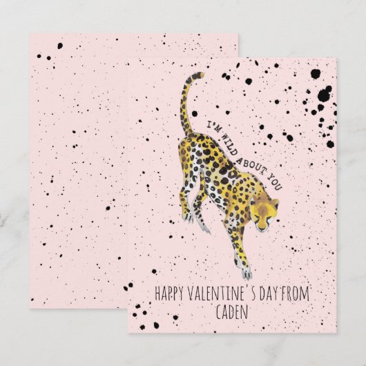 Cheetah Wild Over jou Klaslokaal Valentijn Briefkaart (Voorkant / Achterkant)