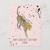 Cheetah Wild Over jou Klaslokaal Valentijn Briefkaart (Voorkant)