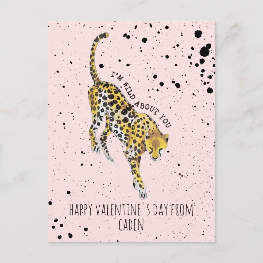 Cheetah Wild Over jou Klaslokaal Valentijn Briefkaart (Voorkant)