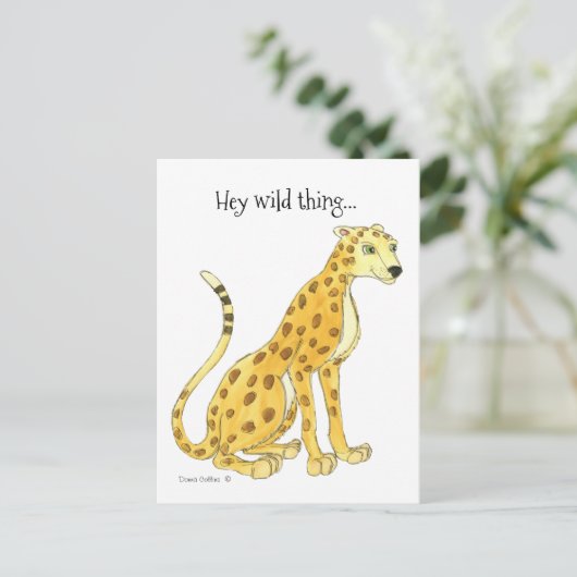 Cheetah Wild Thing Briefkaart (Staand voorkant)