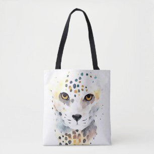 Cheetah Wilde Dier Natuur Waterverf Kunst Schilder Tote Bag