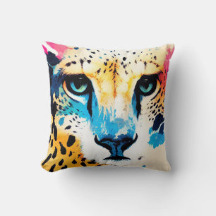 Cheetah Wilde Natuur Dierlijke Kleur Kunst Schilde Kussen