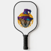 Cheetah Witch Funny Halloween Costume Creepy Moon Pickleball Paddle (Voorkant)