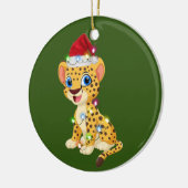 Cheetah With Hat Lights Christmas Keramisch Ornament (Links)