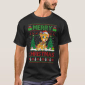 Cheetah Xmas Tree Lights Ugly Santa Cheetah Chri T-shirt (Voorkant)