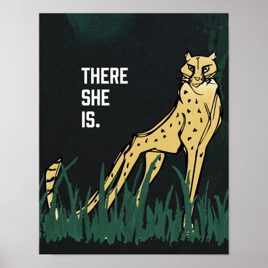 Cheetah, ze heeft 11 x 14 inch afdrukken poster (Voorkant)